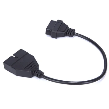40 см OBD II OBD2 16-пинов кабел-удължител за мъже и жени, авто диагностика удължителен кабел, захранващ кабел-адаптер 12 Pin към конектора OBD2 16Pin