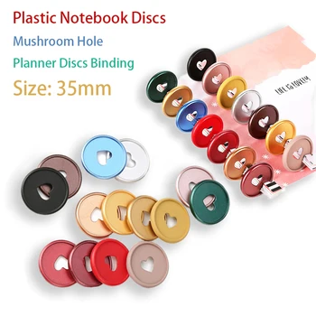 6шт 35 мм матово дискове за подвързване с гъбични дупки Пластмасови свързващи пръстени, Пръстени за подвързване лаптоп Гъбични та канцеларски материали за подвързване