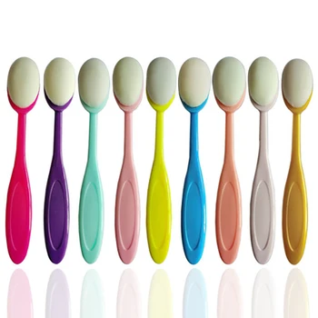 9 бр. комплект четки за грим под формата на четка за зъби, BB крем, основа за грим, многофункционална четка за плавно смесване, женски козметичен инструмент за грим