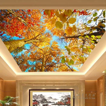 beibehang Сусальное злато тапети с природни гледки бизнес-зали фоайето на хотела таван хол, спалня стенописи papel de parede