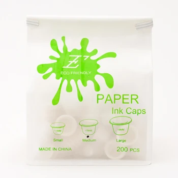 EZ екологични водоустойчив хартиени шапки за мастило, чаши за пигмент за татуажа и перманентен грим, малки, средни, 200 бр/пакет