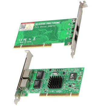 PCI, Gigabit ethernet Мрежов сървър адаптер Детска PCI карта Intel 82546 PCI Гигабитная мрежова карта 10/100/1000 Mbps RJ-45 Ethernet LAN Адаптер