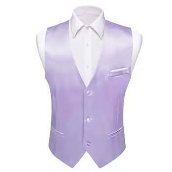Дизайнерски мъжки жилетка, монофонични копринен сатен, лилаво жилетка, на официална бизнес сватбена мъжко яке без ръкави, Бари Уонг
