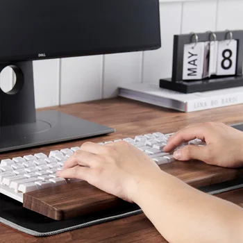 Дървена поставка за китките на клавиатурата за притежателя на компютърна клавиатура, масивна дървена поставка за ръце, поставка за дланите за механична бесключевой клавиатура