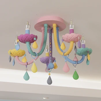 Европейската дъгова кристален полилей Детска спалня Принцеса Тестени изделия лампи осветление Samsarah