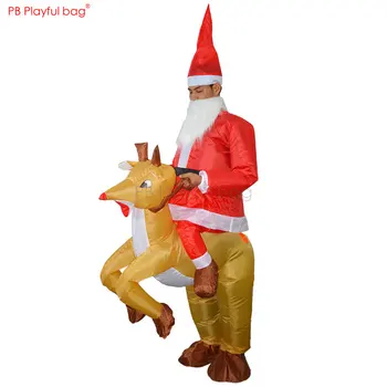 Игриво чанта, Дядо Коледа, надуваеми дрехи на оленях, Коледно парти, cosplay, умни играчки, костюми за възрастни AA15