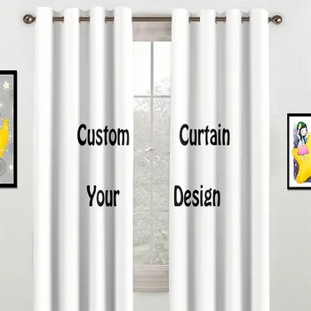 Изображението на лого по поръчка, изключително тънки пердета на прозорците за всекидневната, завеса, стена за стая, куки за домашен интериор, 2 панела