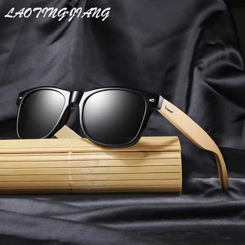Модни слънчеви очила от бамбуково дърво за мъже и жени, класически квадратни vintage слънчеви очила за шофиране, черни очила за риболов, окуляры UV400