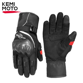 Мотоциклетни ръкавици Зимни ръкавици Guantes Мото Ръкавици за каране на мотор, ръкавици за мотокрос със сензорен екран, мъжки ветроупорен водоустойчив