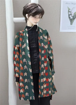 Облекло за кукли BJD подходящ за размера на 1/3 1/4 POPO68Uncle размер на малахитово зелено дизайн, имитация на коприната колан жилетка аксесоари за кукли