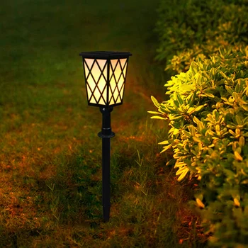 Слънчев led лампа, уличен градински лампа, мерцающее огън, факли, светлини от здрач до зори, автолампа за вътрешен двор, слънчева лампа за пътя на песента