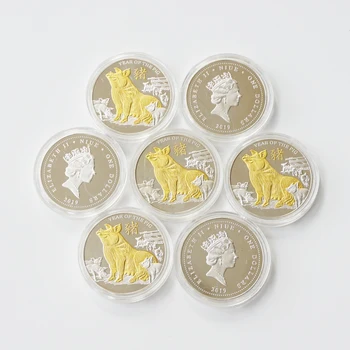 10 бр./лот Австралийската Монета под формата на животински Година Прасе Сребро злато Елизабет II Сребърна Възпоменателна Монета за събиране