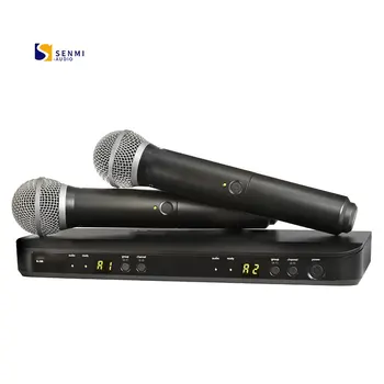 2-канален безжичен микрофон BLX288/PG58 с приемник BLX88 и ръчен микрофон PG58 да се изяви на сцената в караоке