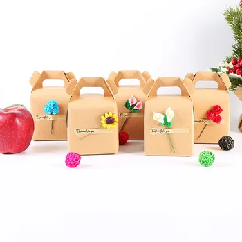 200 бр./лот, коледна кутия за ябълки, подарък кутия в навечерието на Коледа, кутия от крафт-хартия, креативна проста кутия за бонбони на едро
