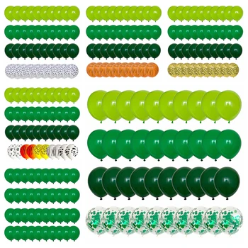 40 бр., набор от зелени балони, метална топка с конфети, сафари в джунглата, украса за парти в чест на рождения ден на животните, подаръци за детската душа за момчета