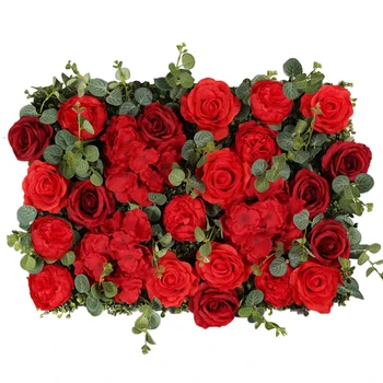 40x60 см Розова стена Изкуствена коприна кърпа Роза Цвете хортензия Стена Сватбен фон САМ фалшив растение Украса за Коледното парти