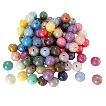 50 бр. цветни силиконови перли, 15 мм, през цялата опал, силиконови топчета за бижута, скоби, вериги за пустышек, аксесоари за детски играчки