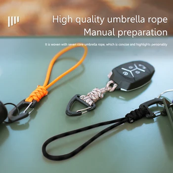 7-жилен чадър, веревочная плитка, халка за ключодържател, оплетена каишка ръчно изработени, закопчалка под формата на триъгълник / D-образни халки, спортни аксесоари за къмпинг на открито