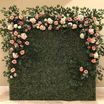 8 * 8 фута, 3D ефекти, смес от растителни цветове, стенни розовата лента от изкуствени цветя, стенни панела от рози за украса на сватбена дейности