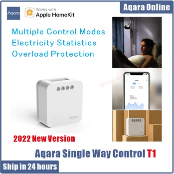 Aqara T1 едностранно модул за управление на релеен Безжичен контролер 1 каналите работят за Homekit Защита от претоварване на Статично електричество