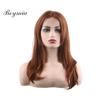 Boymia женски перука на съвсем малък отпред, влакнести перука с дълга права коса, синтетични косми