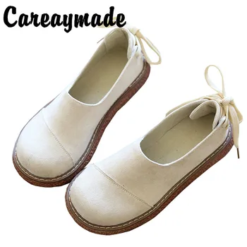 Careaymade-Mori/ дамски обувки големи размери в ретро стил с кръгла пръсти и дебела подметка, есенна удобни ежедневни обувки простото увеличаване на