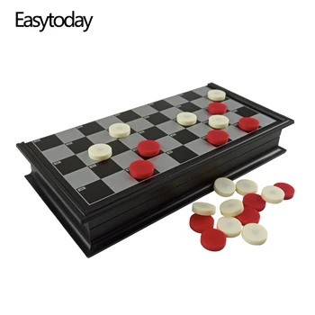 Easytoday Пулове Сгъваема Магнитна Шахматна Дъска Висококачествени Пластмасови Пулове в Игра Набор от 25 см. *25 см Шахматната дъска Подарък на Приятел