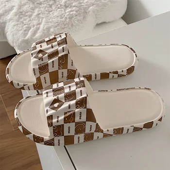 EVA мини чехли дамски летни 2022 студентски сладки latticework домашни чехли за душа в банята, сандали, чехли
