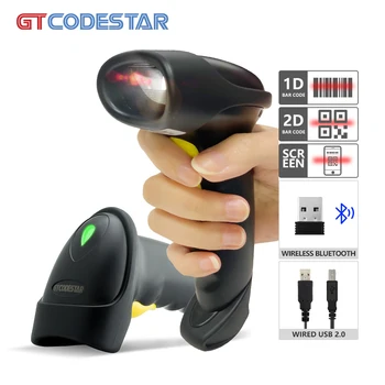 GTCODESTAR X-9201B Безжичен ръчен 1D 2D баркод скенер, четец на Qr код, за склад супермаркет