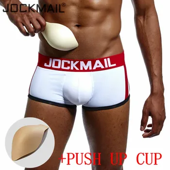 JOCKMAIL, 5 бр./лот, меко мъжко бельо, боксерки, секси повдигащ, увеличава дъно чаши, cueca, боксер, бельо за гейовете, които могат да увеличат използването на колан