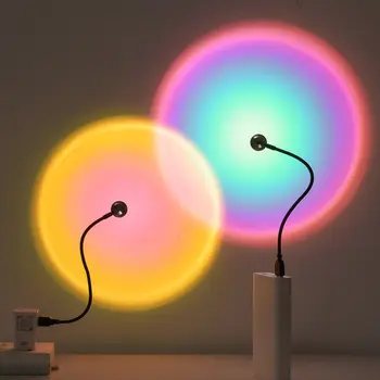 USB лампа на залез слънце Led проектор лека нощ преливащи атмосферни светлини за декорация на спалнята осветление за фотография осветление за дома