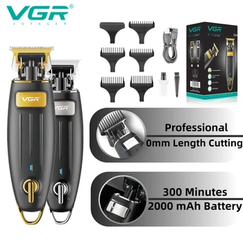 VGR Професионален Тример за Коса, Електрическа Безжична Машинка за оформяне на Брада, Акумулаторна Машина За Подстригване на Коса, Електрическа пишеща Машина за Подстригване на Коса за Мъже V-192