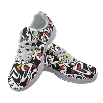 Yikeluo / Дамски Обувки с Цветно Изображение, Любов, 3D Принт, Есенна Дишащи Обувки На Равна Подметка, Дамски Обувки, Ежедневни Zapatillas Chaussure
