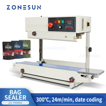 ZONESUN ZS-FR900S Автоматични Теглилки Найлонови торбички от Алуминиево Фолио Doypack Машина За запечатване на Принтера с кодиране Датата на Номер на партида