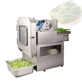 Автоматична овощерезка, търговски многофункционална машина за нарязване, раздробяване, люти чушки, зелен лук, праз, машина за сегментацията на