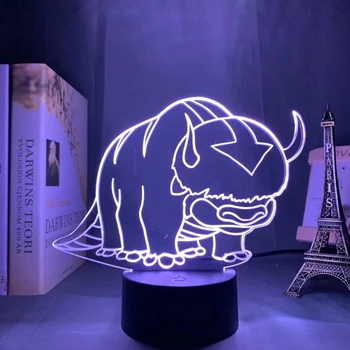 Акрилна 3d лампа Аватар Последния Магьосник въздух лека нощ за деца Декор на детска стая Легендата за Аанге Аппе Фигурка Тенис на нощна светлина
