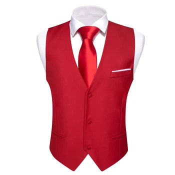 Бари.Червена мъжка жилетка, Ван, нова оборудвана жилетка с V-образно деколте и вратовръзка, комплекти за почивка, сватба парти на булката, дизайнер на Бари.Уанг DM-2428