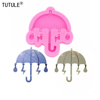 Блестящ малък чадър, силиконова форма за бижута, еластична смола, блестяща форма, за ядене, малки обеци-чадъри, гъвкава форма за ключодържател