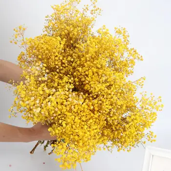 Букет от жълти суха бебешка дишане - Над 2000 за цветя -декорация за дома, сватба, цветя проекти със собствените си ръце и празничен коледен декор