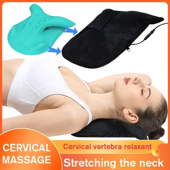 Възглавница за масаж на шийката на матката Многофункционална възглавница растяжитель на шийния отдел на гръбначния стълб масажор за врата и раменете, релаксиращ за отпускане на прешлен