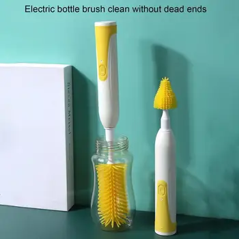 Електрическа силиконова четка за бутилки, многофункционална четка за почистване на 360 градуса, подвижен подобно на гъба, четка за почистване, кухненски инструмент за почистване