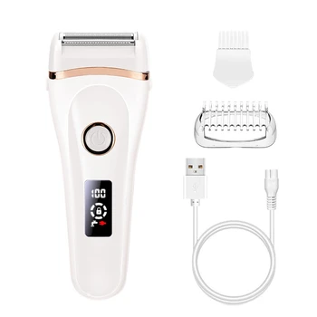 Електрическо бръснене, USB акумулаторна машинка за бикини за цялото тяло, водоустойчив LCD дисплей, мокро и сухо ползване