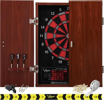 Електронен шкаф за Дартса Combo Pro Размер на Повече от 55 игра Голям LCD дисплей за крикет с автоматично броене на точки Разширената зона за улов на стреличките 16 Pla