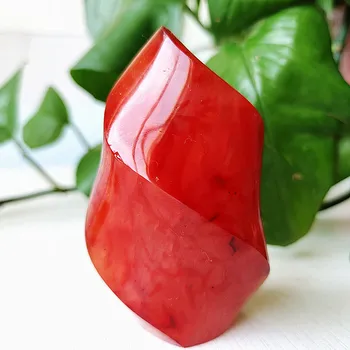 Естествен камък, червен ахат, пламенеющий crystal, кремаво лампа Lce, украса за работния плот в стил фън шуй, Maison Хо