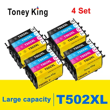 Касети Toney king, Съвместими с мастило на Epson T502 XL За принтер Epson XP-5105 XP-5100 XP5105 XP5100 WF-2860 WF-2865