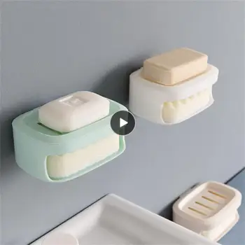 Кутия за сапун с пластове гъба Прост държач за сапун, не оставляющий следи, залепваща кутия за сапун, подвижна пластмасова опаковка за течни сабона, творчески