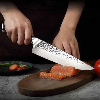 Кухненски Нож 8 Инча Професионален Нож на Главния готвач С Високо Съдържание на Въглерод 4116 Помагала По Немски Език от Неръждаема Стомана Santoko Секира За Месо, Нож Поварские Аксесоари