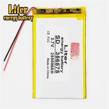 Литиево-полимерна батерия 356575 3,7 2500 ма с цена за Mp4 Gps tablet PC, PDA Литра енергиен батерия
