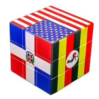 Магически Куб 3x3x3 Нова Подобрена Версия С Изображение на Националното знаме, 3-слойный Магистралата Magio Cubo, Детска Професионална Играчка-Пъзел, Подарък