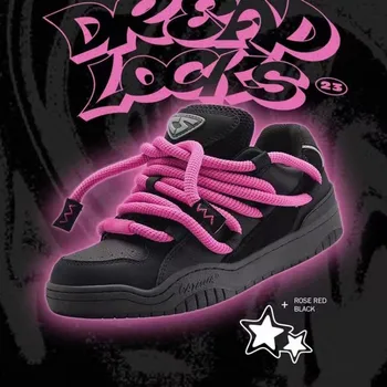 Маратонки, дамски вулканизированная обувки, мръсно тесьма, оригинален дизайн, нескользящая спортни обувки за скейтборд, обувки на плоска подметка, леки обувки за тенис за пеша